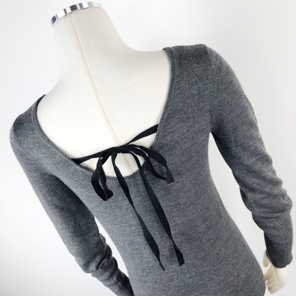 Anthropologie Torie Lace Beads Grey Wool Sweater S - Picture 7 of 8